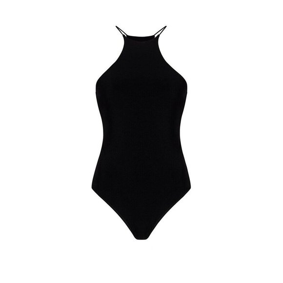 Cinq a Sept Kendra Bodysuit Black Straps Back Zipper Minimal XS NWT $195 - Picture 2 of 4